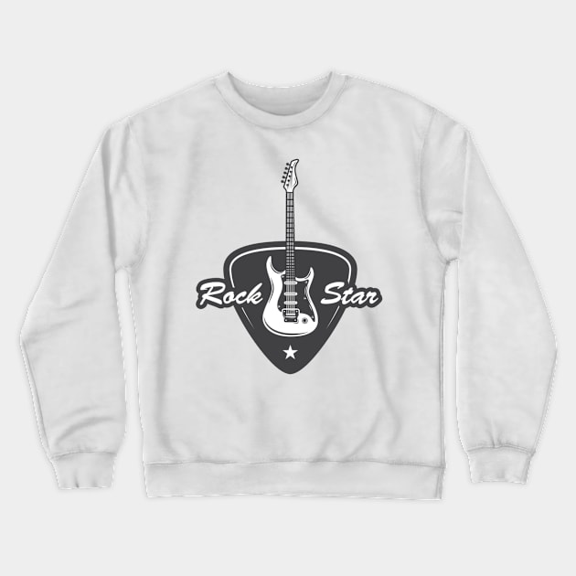 Rock Star  Guitar Crewneck Sweatshirt by Merilinwitch